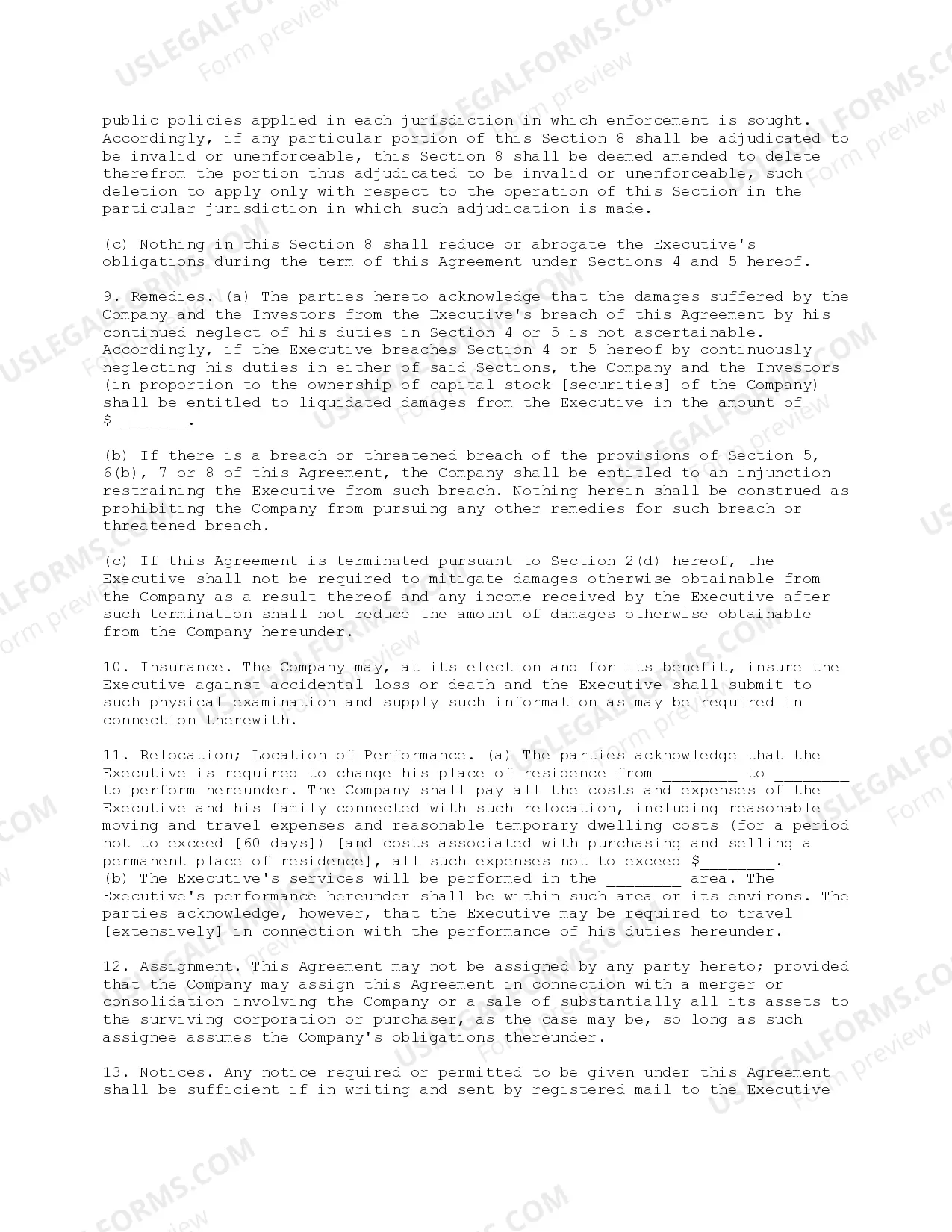 Preview Employment Agreement for Founder - Entrepreneur