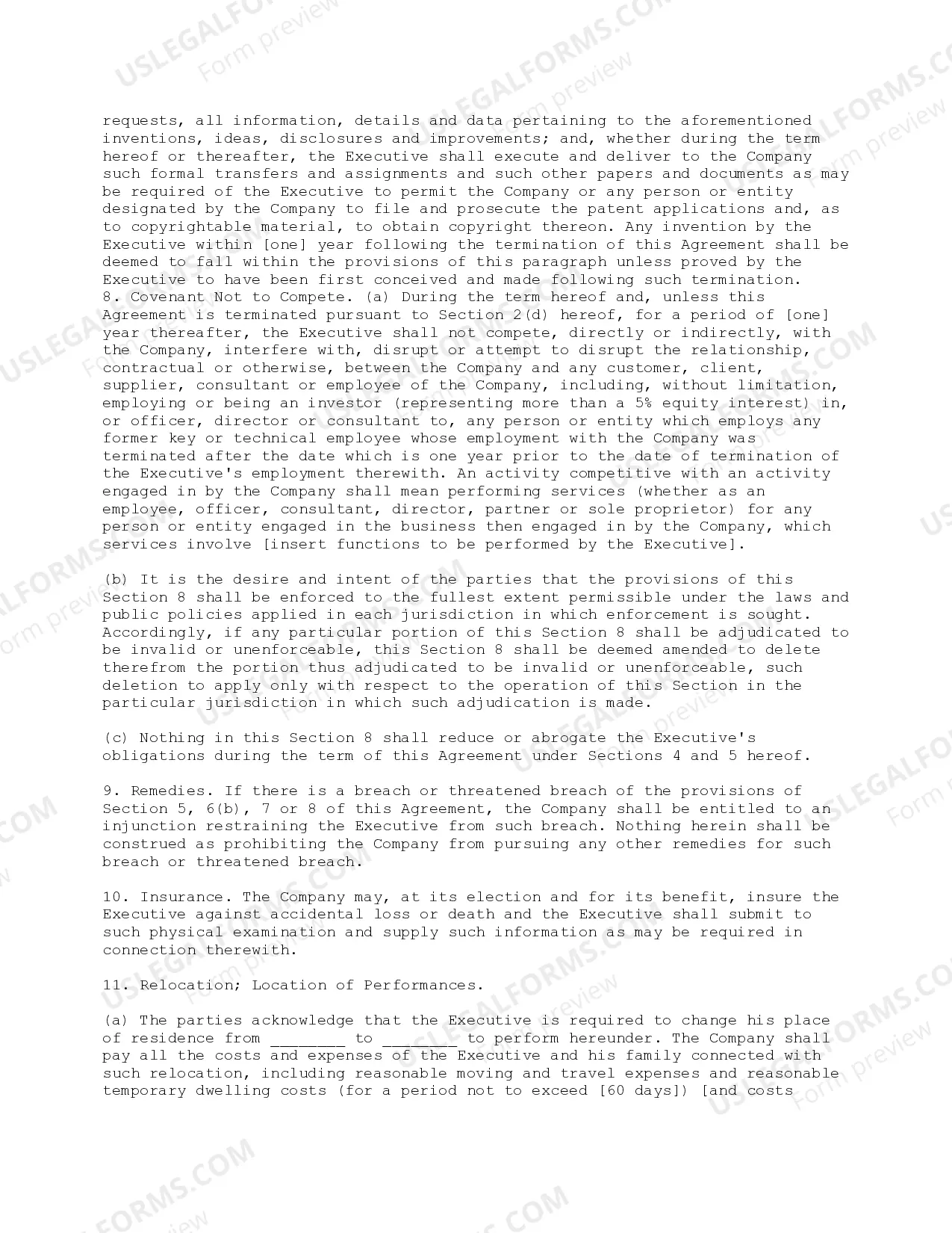 Preview Employment Agreement for Key Employee