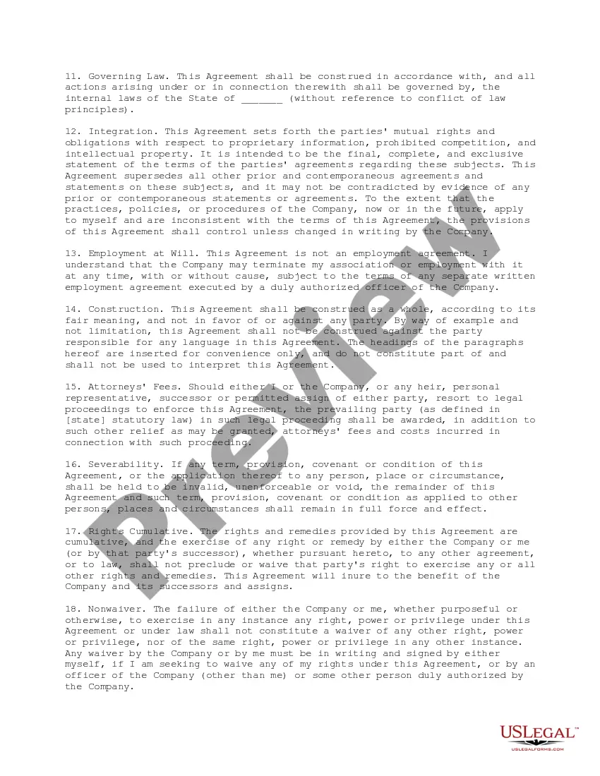 Get Confidential Information and Invention Assignment Agreement for Employee Preview Confidential Information and Invention Assignment Agreement for Employee