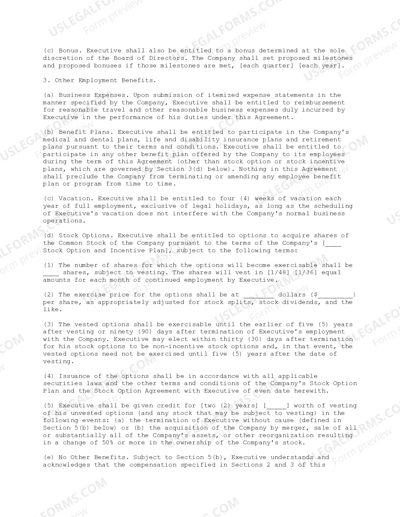 Preview Employment Agreement - Pro-Employee