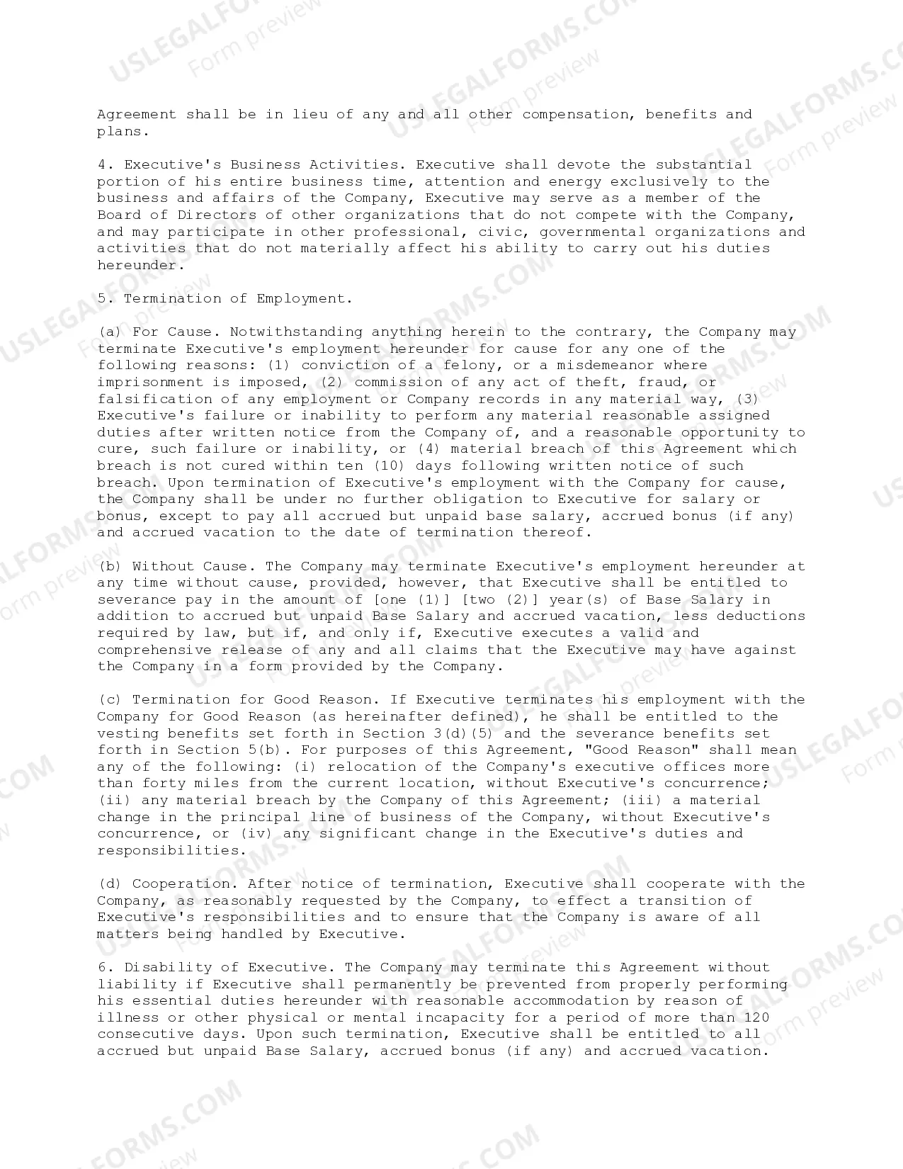 Preview Employment Agreement - Pro-Employee