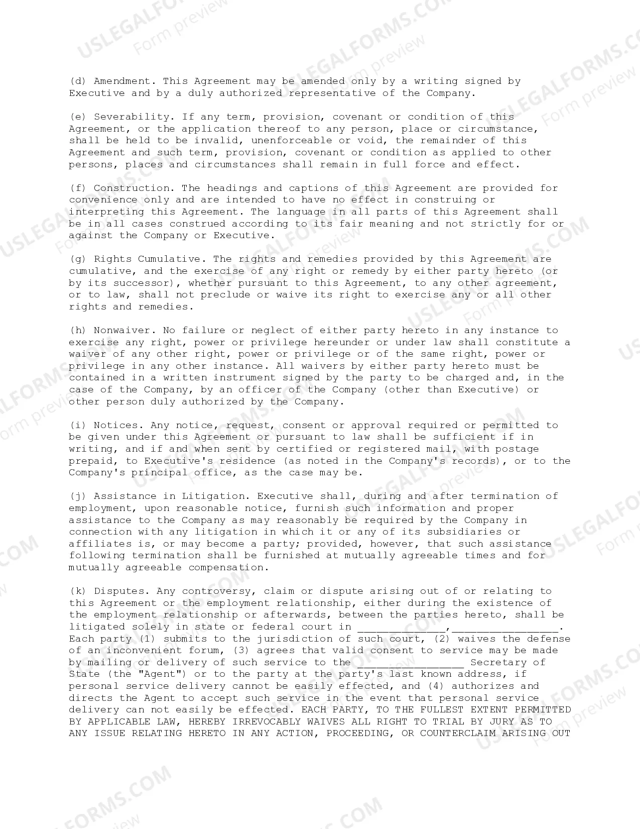 Preview Employment Agreement - Pro-Employee