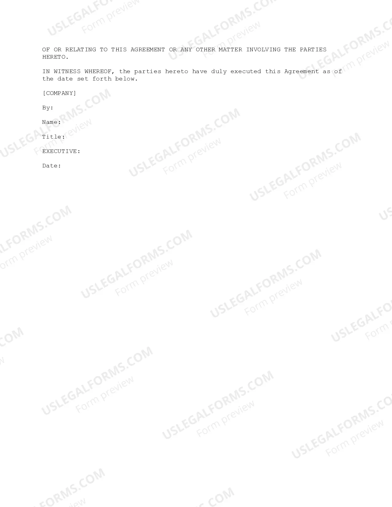 Preview Employment Agreement - Pro-Employee