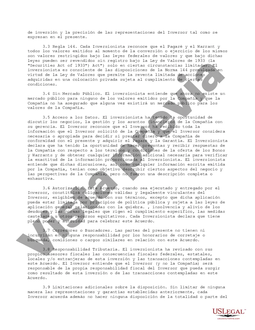 Preview Acuerdo de compra de pagarés y garantías