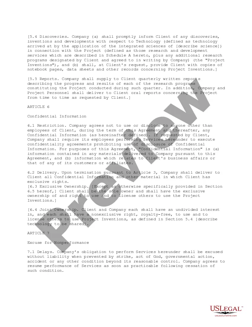 Preview Services Agreement With Commentary