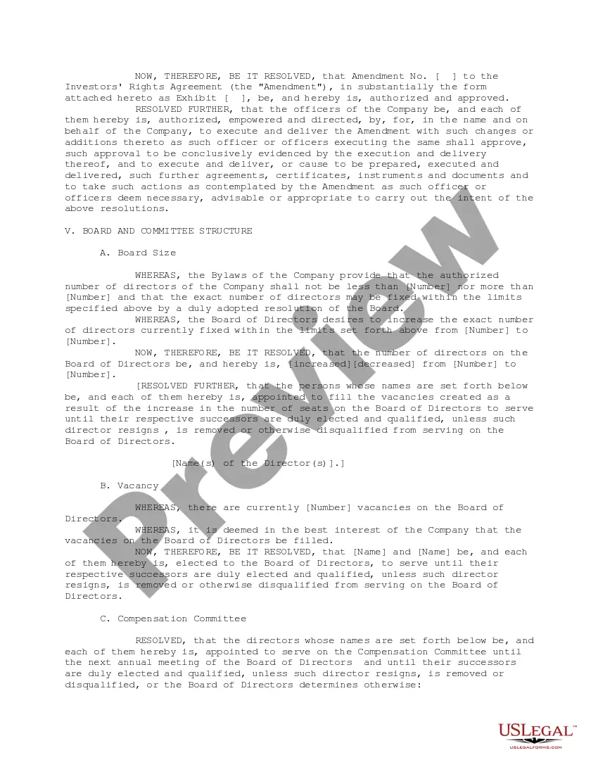 Preview Sample Resolutions of Board of Directors