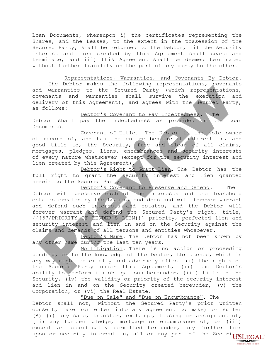 page 3 Security Agreements Cooperative Apartments and Variations preview