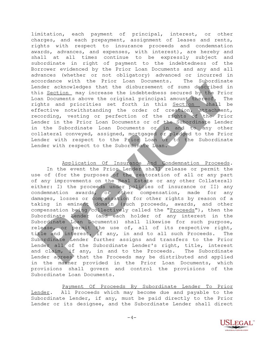 page 3 Subordination Agreement Form and Variations preview