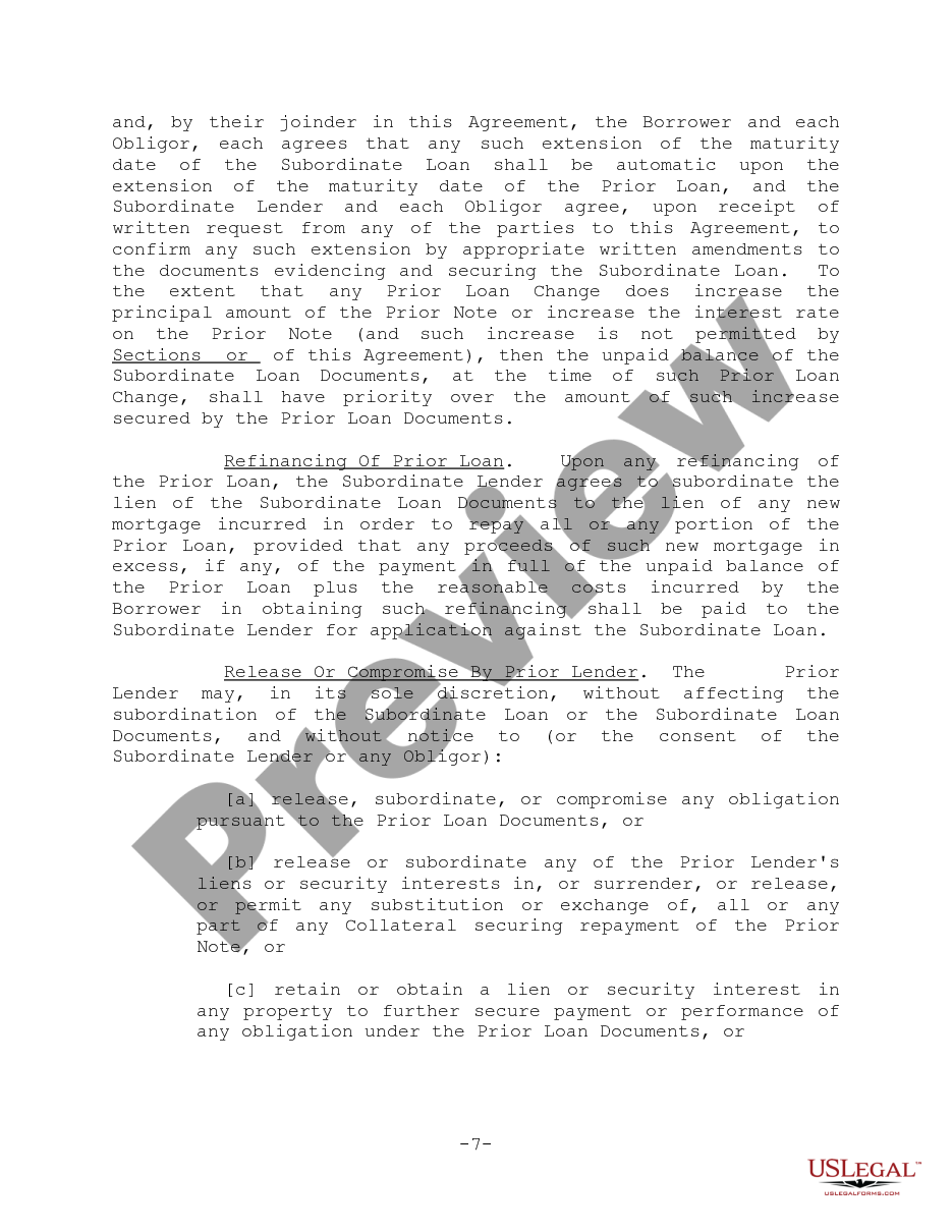 page 6 Subordination Agreement Form and Variations preview