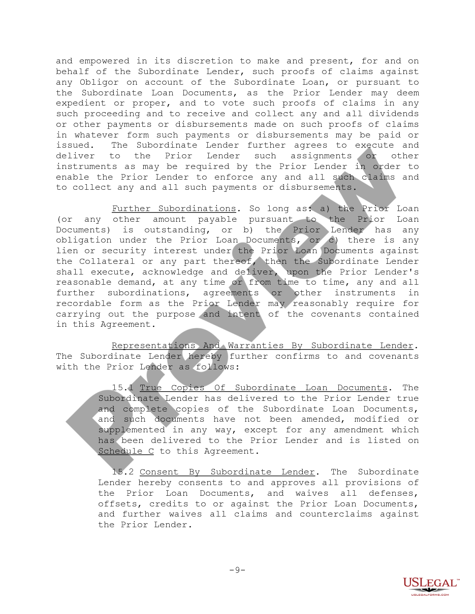 page 8 Subordination Agreement Form and Variations preview
