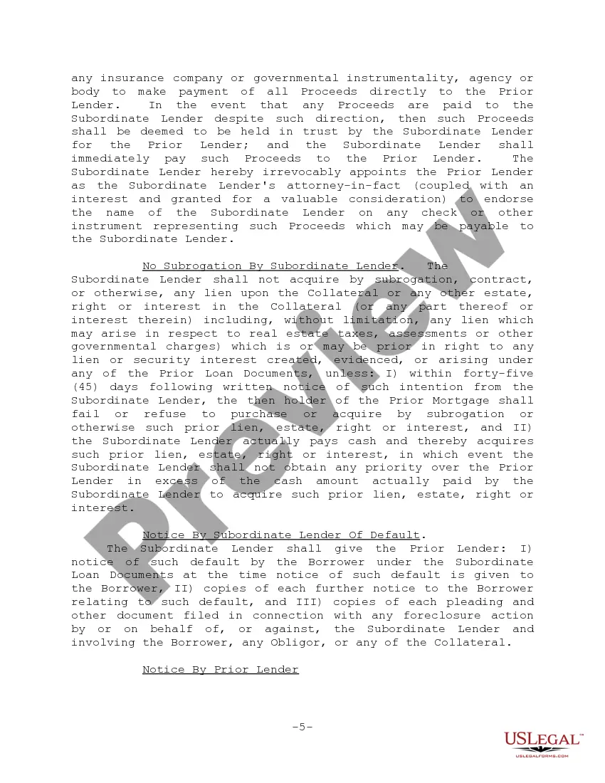Get Subordination Agreement Form and Variations Preview Subordination Agreement Form and Variations