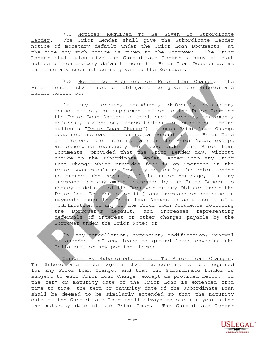 Get Subordination Agreement Form and Variations Preview Subordination Agreement Form and Variations