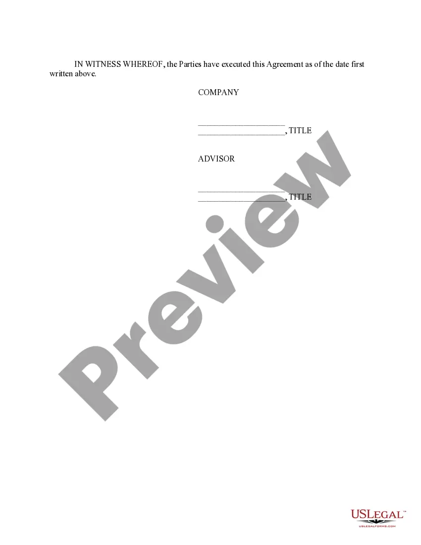 Preview Advisory Board Member Agreement