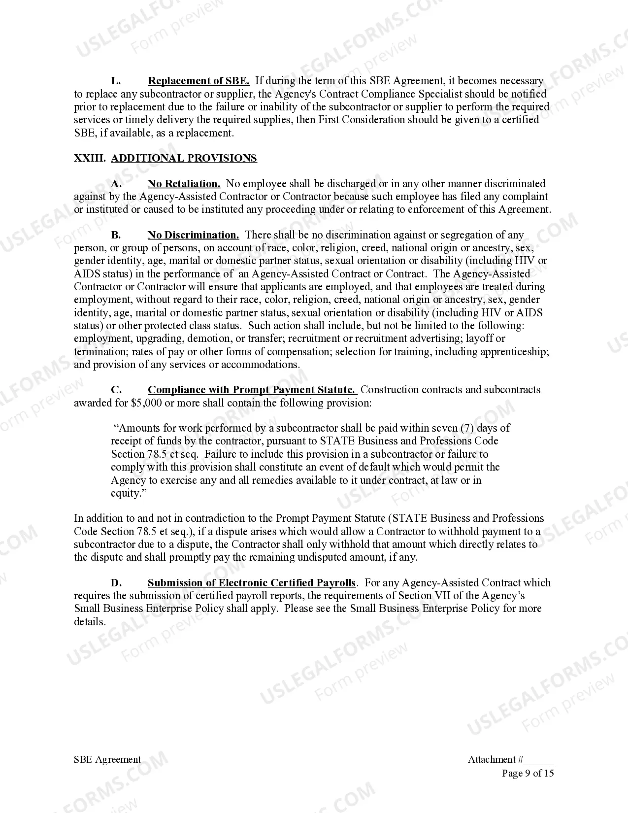 Preview Small Business Enterprise Agreement