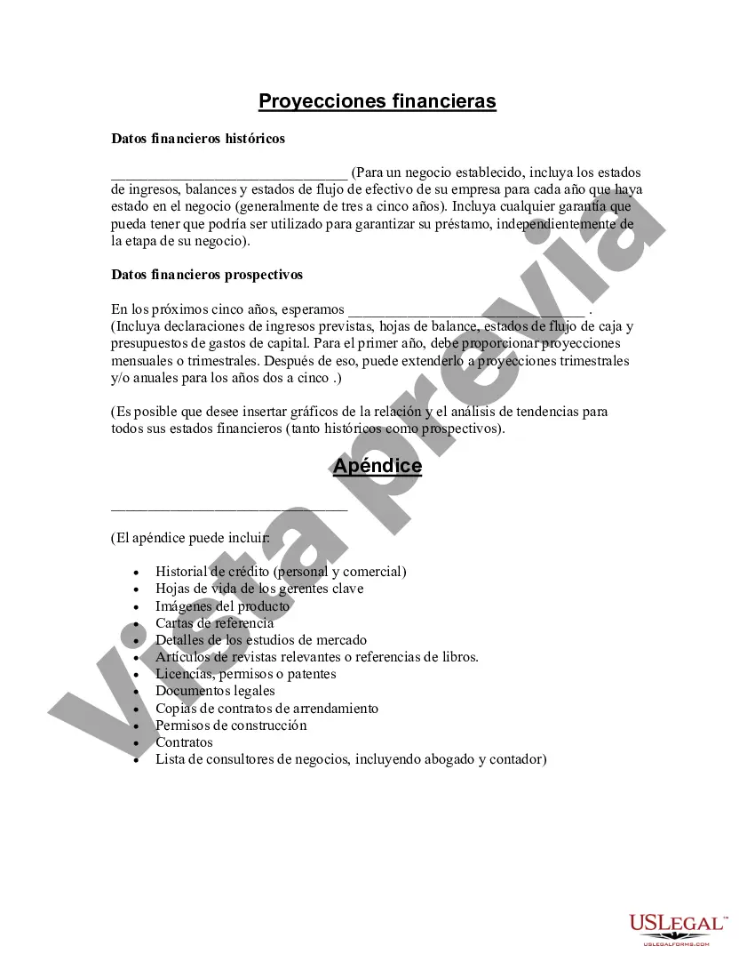 Preview Plantilla de plan de negocios para inicio