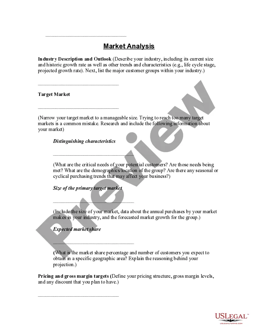 Preview Business Plan Template for Small Business