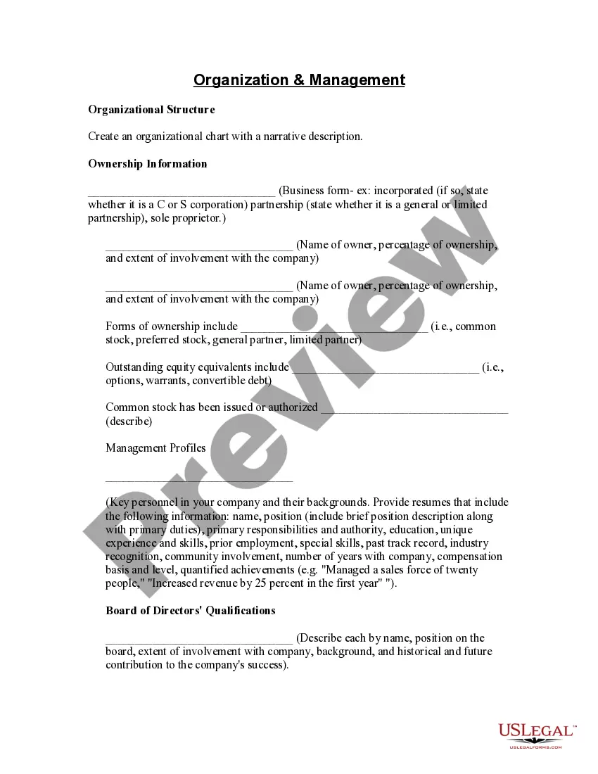 Preview Business Plan Template for Small Business