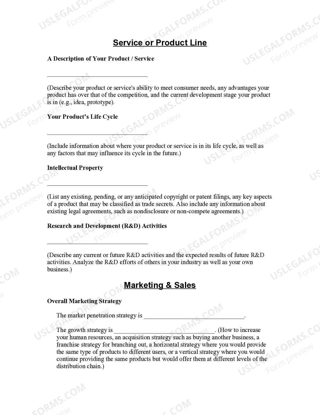 Preview Business Plan Template for Clothing Brand