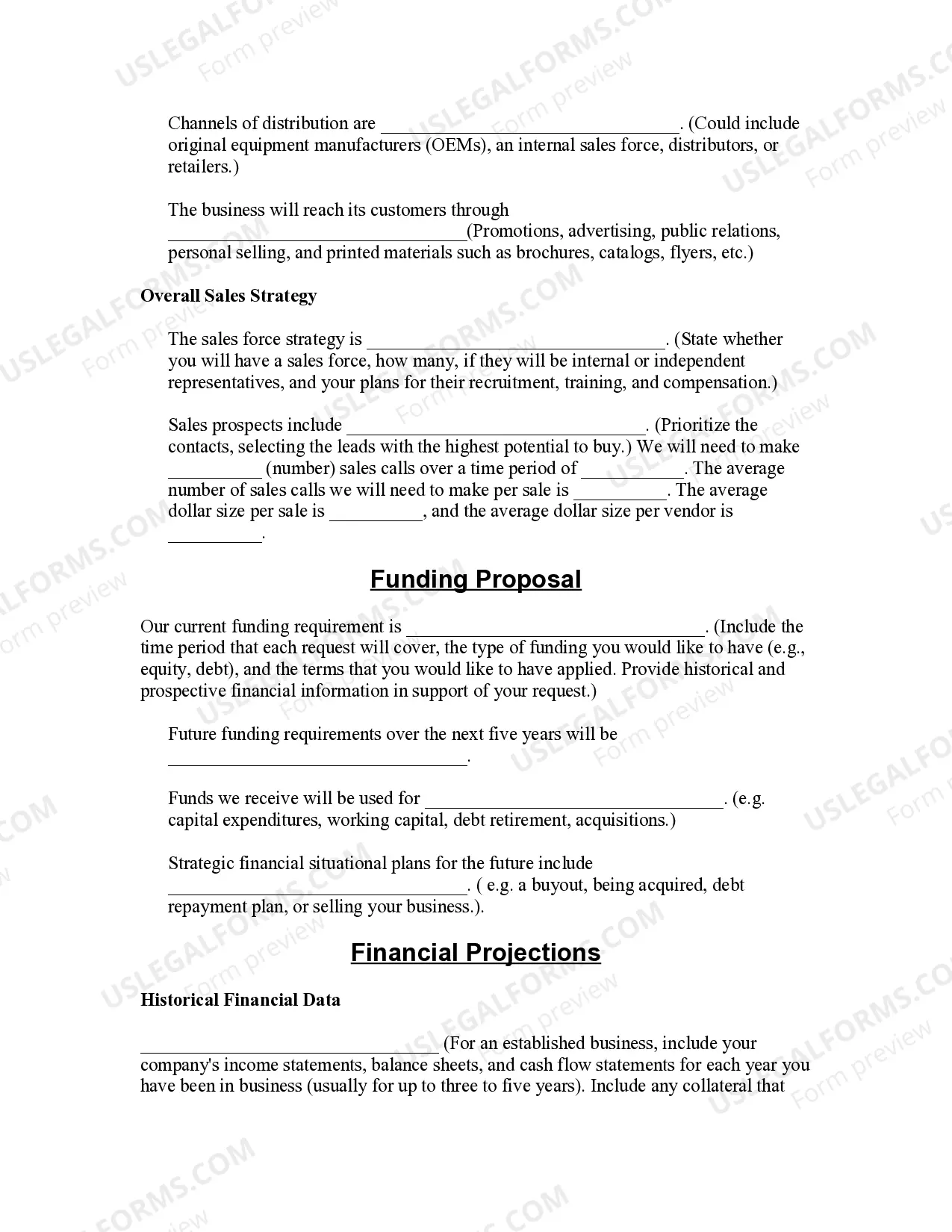 Preview Business Plan Template for Clothing Brand