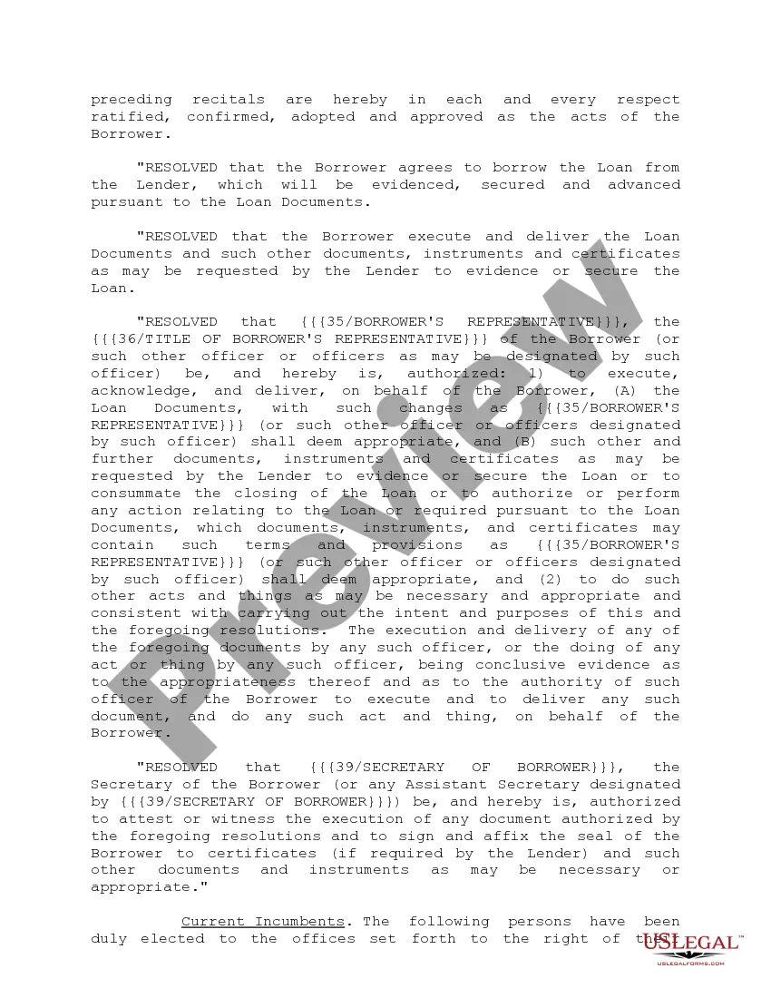 Get Form of Secretary's Certificate of Resolution Preview Form of Secretary's Certificate of Resolution
