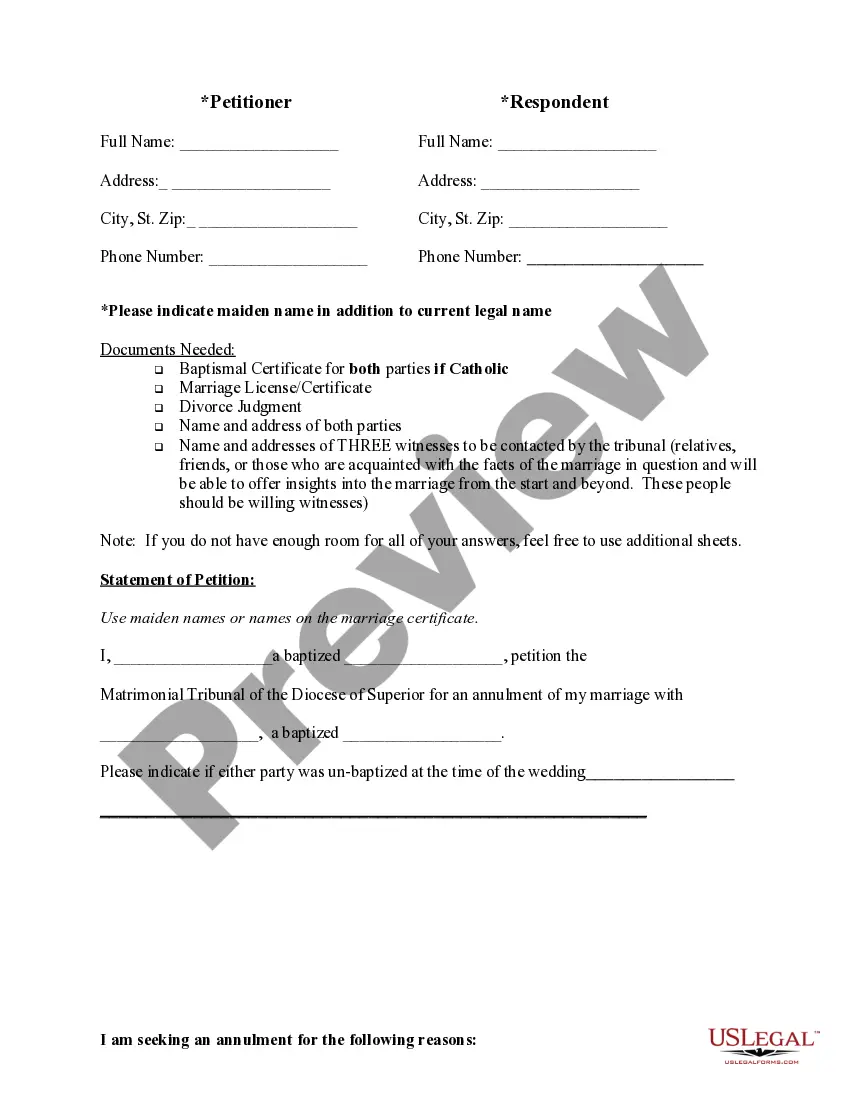Get Petition for a Church Declaration of Invalidity Preview Petition for a Church Declaration of Invalidity