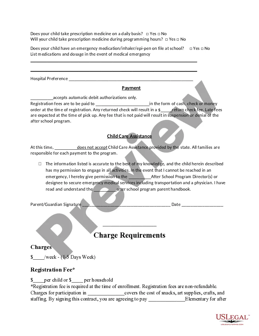 Preview After School Enrollment Information