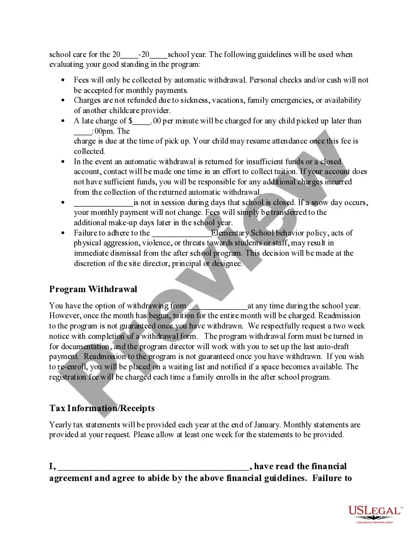 Preview After School Enrollment Information