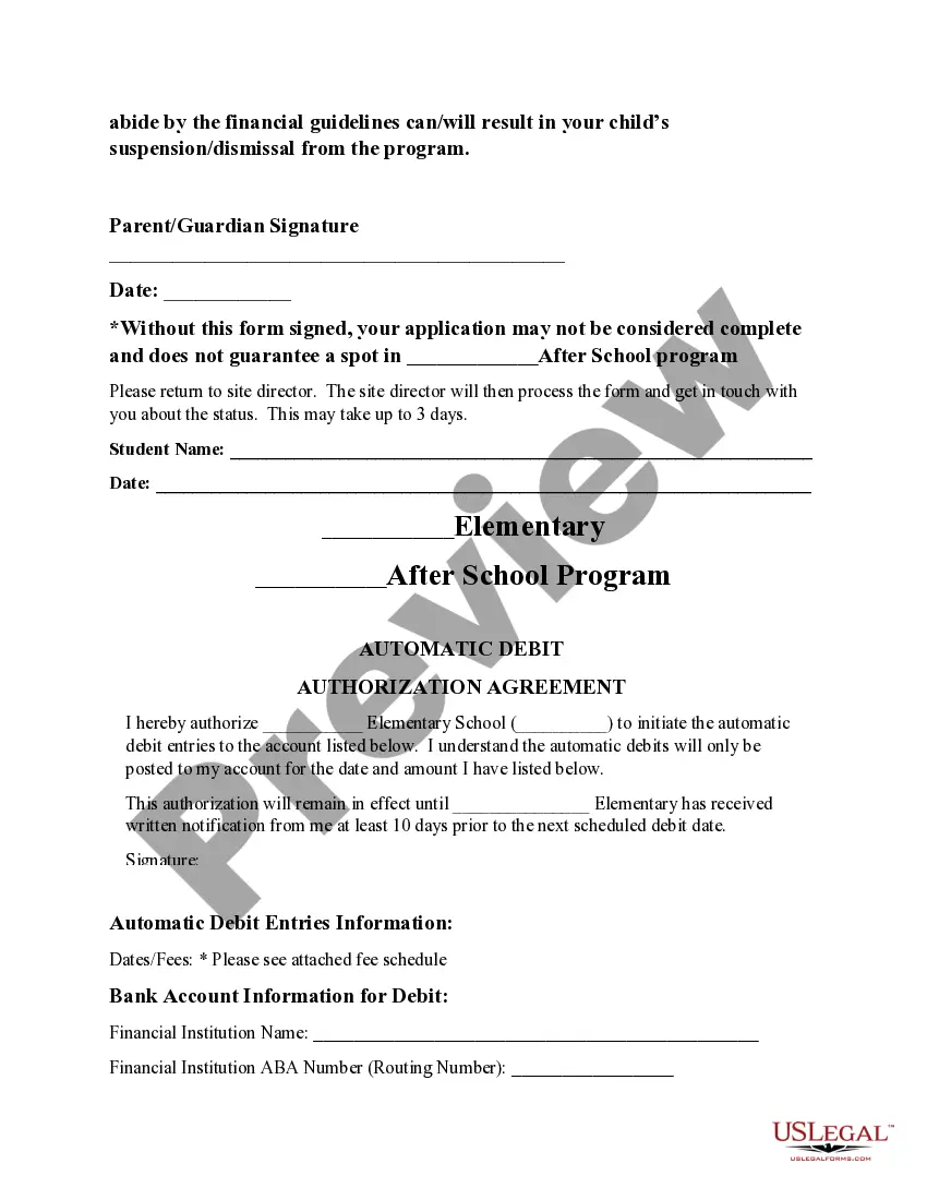 Preview After School Enrollment Information