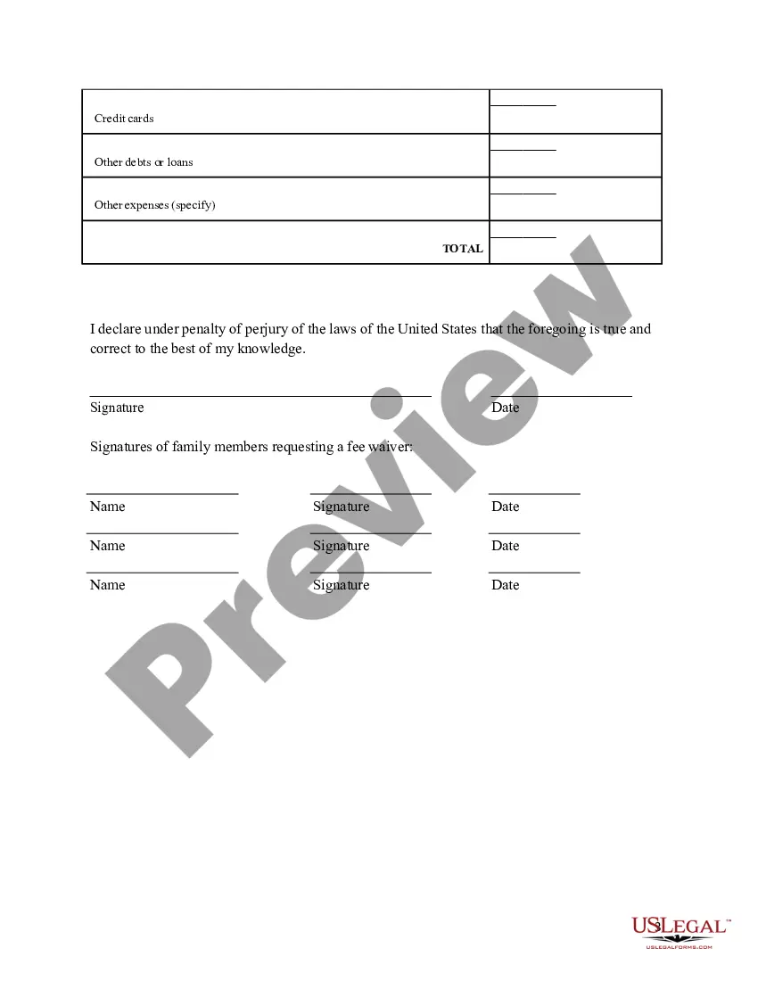 Get Request for Fee Waiver Preview Request for Fee Waiver