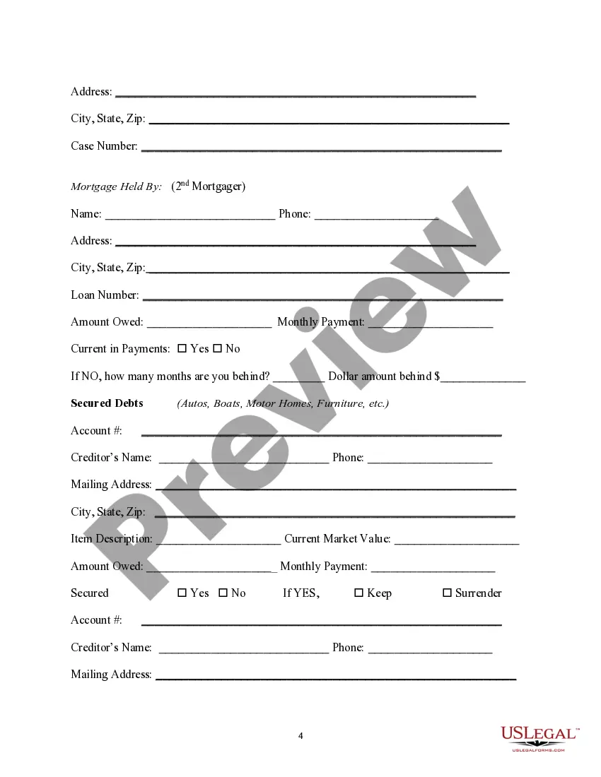 Preview Bankruptcy Assessment Survey