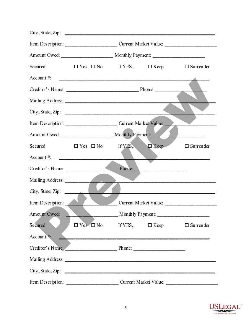 Preview Bankruptcy Assessment Survey