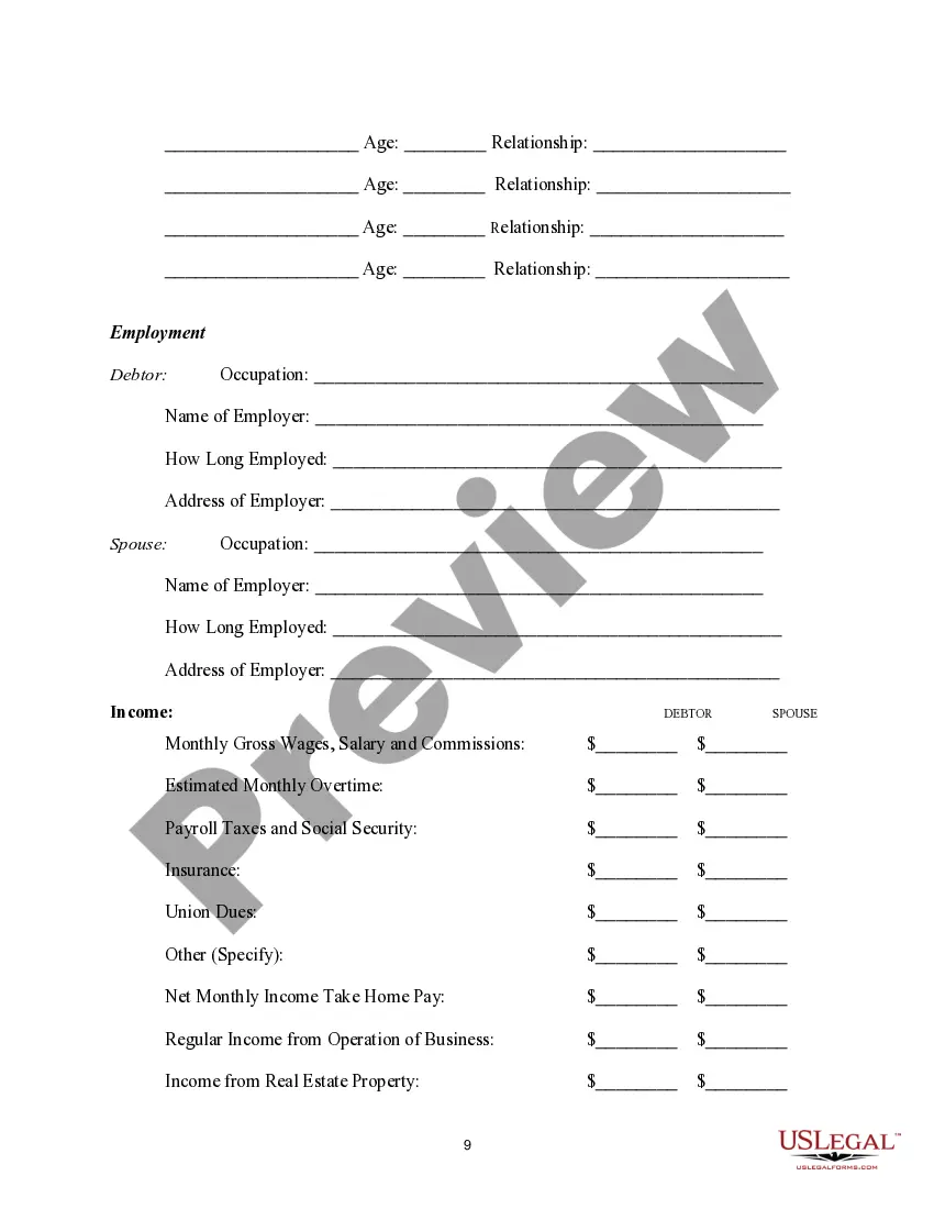 Preview Bankruptcy Assessment Survey