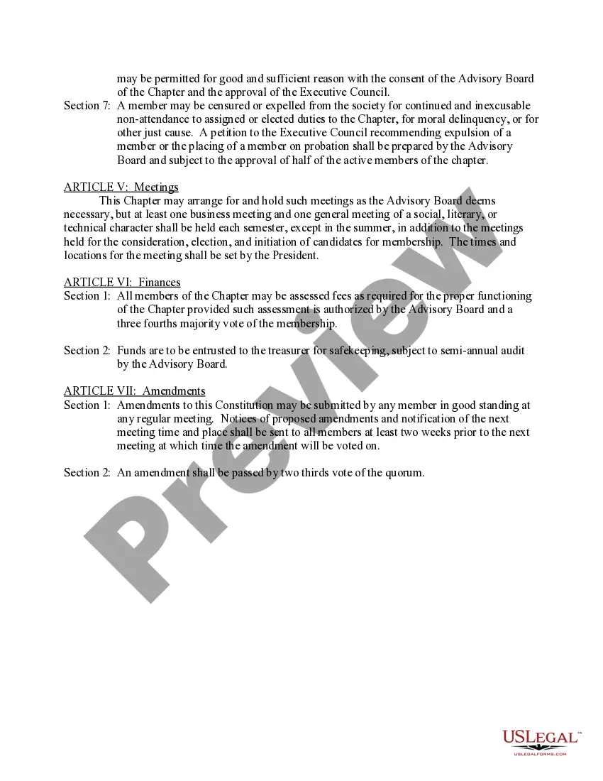 Preview Constitution for a Greek Fratenity or Sorority