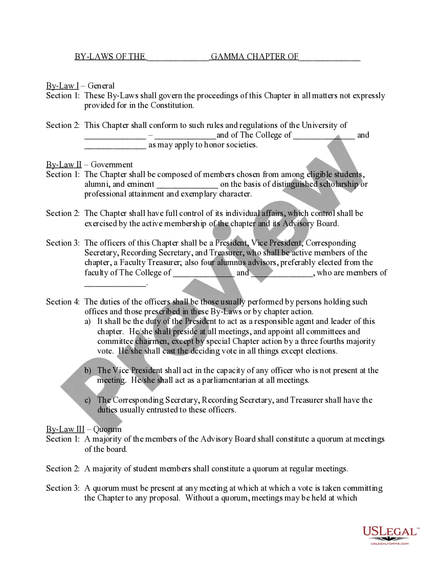 Preview Constitution for a Greek Fratenity or Sorority