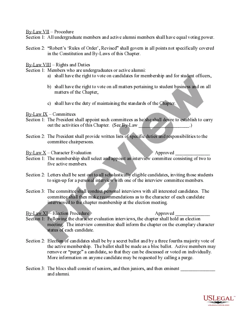 Preview Constitution for a Greek Fratenity or Sorority