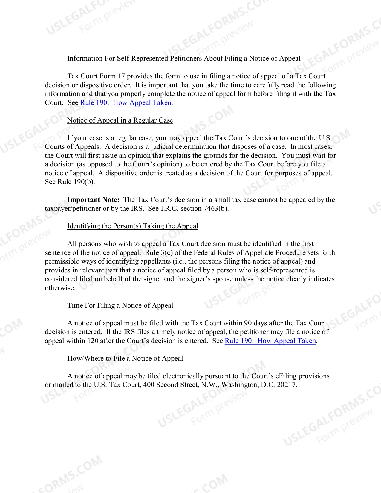 Preview Notice of Appeal