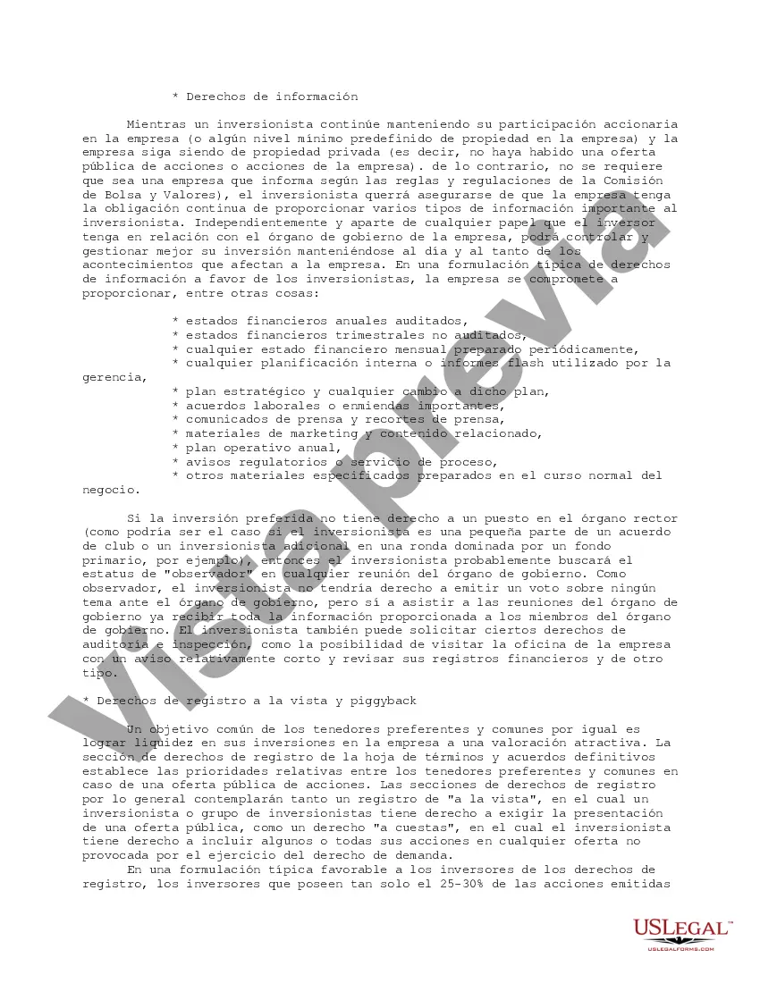 Preview Lista de verificación de las pautas de la hoja de términos de capital de riesgo