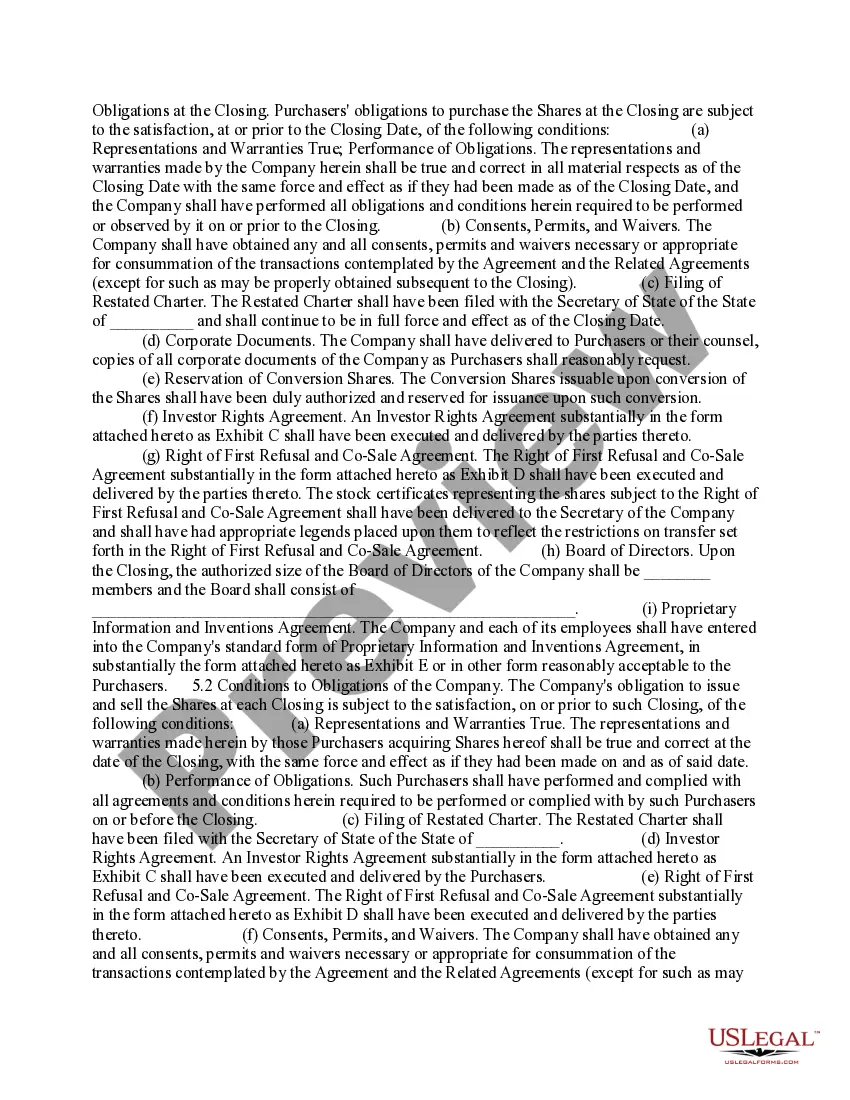 Get Series A Preferred Stock Purchase Agreement Preview Series A Preferred Stock Purchase Agreement