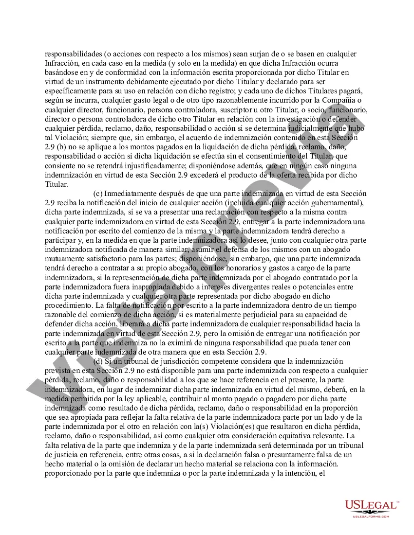 Preview Acuerdo de derechos de los inversores