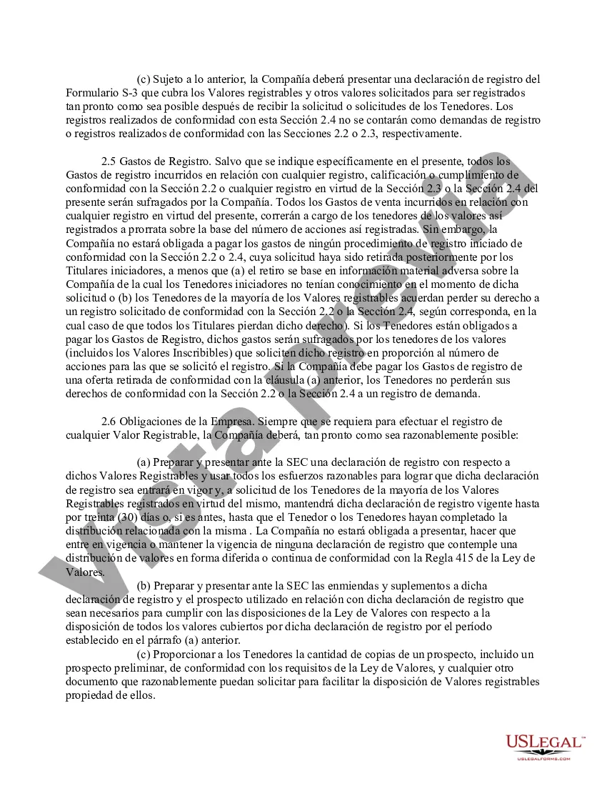 Preview Acuerdo de derechos de los inversores