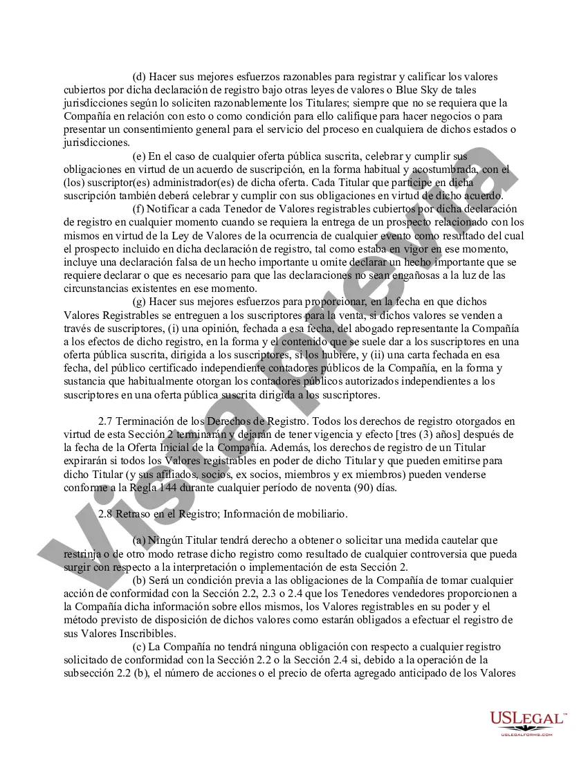 Preview Acuerdo de derechos de los inversores