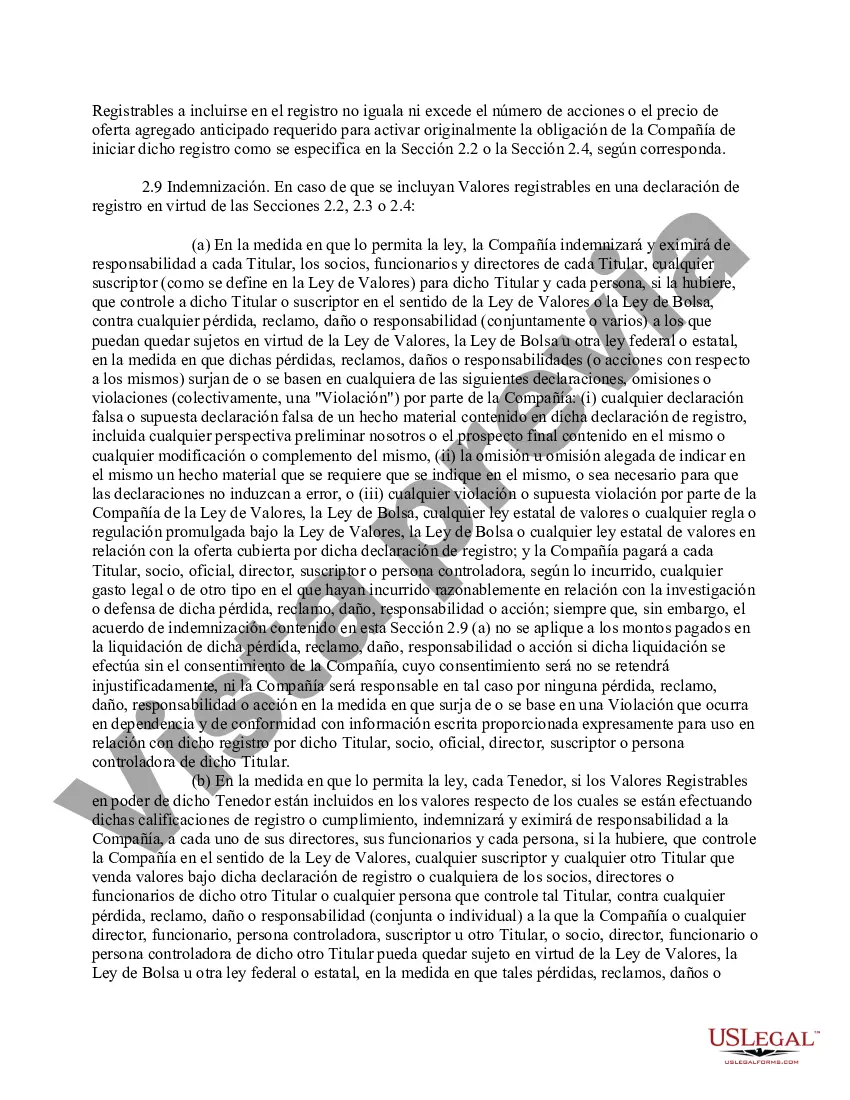 Preview Acuerdo de derechos de los inversores