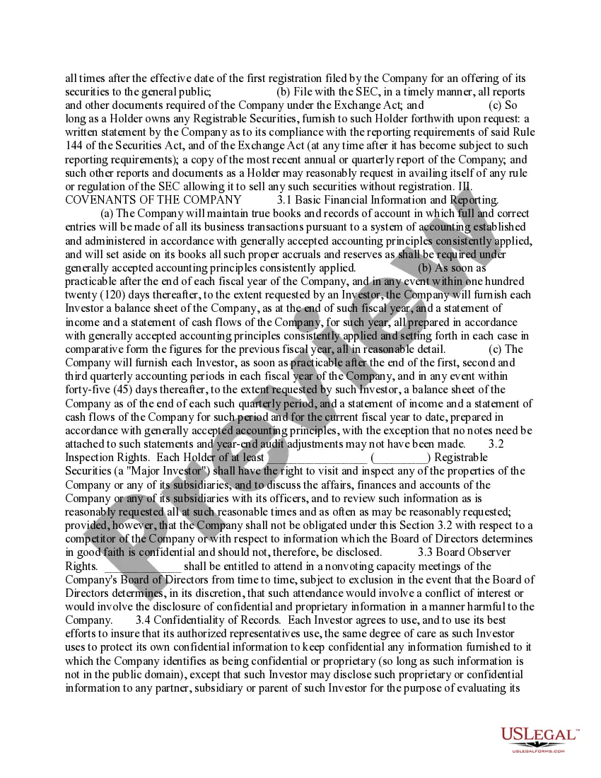 Preview Investor Rights Agreement