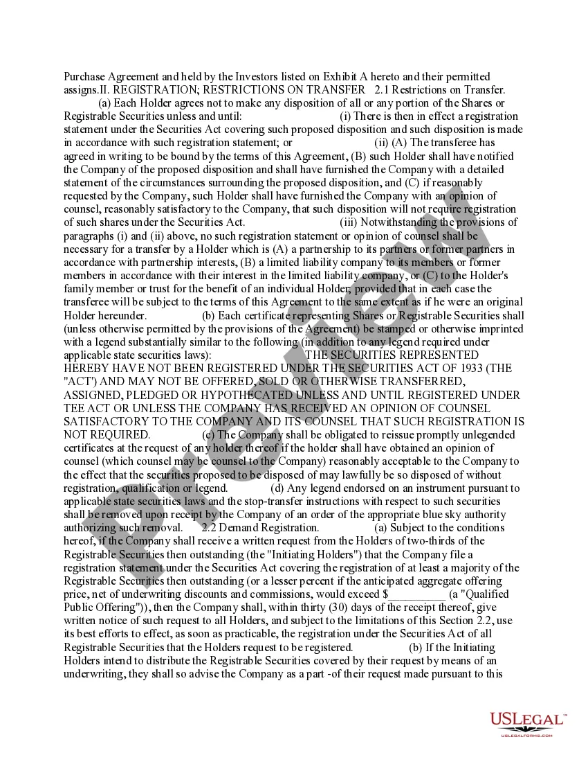 Preview Investor Rights Agreement