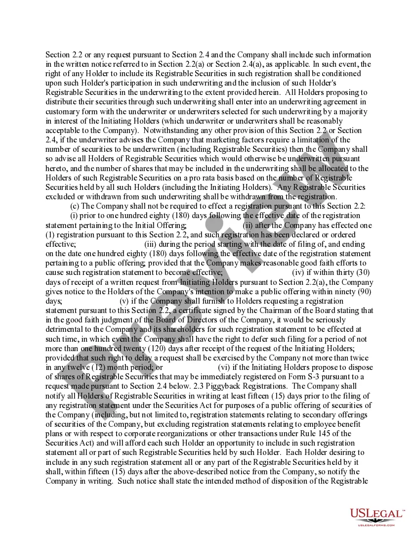 Preview Investor Rights Agreement