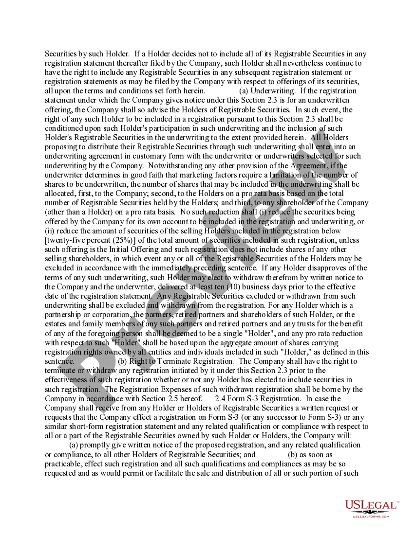 Preview Investor Rights Agreement