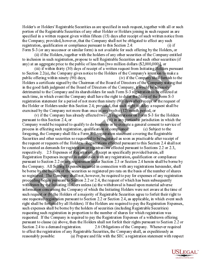 Preview Investor Rights Agreement