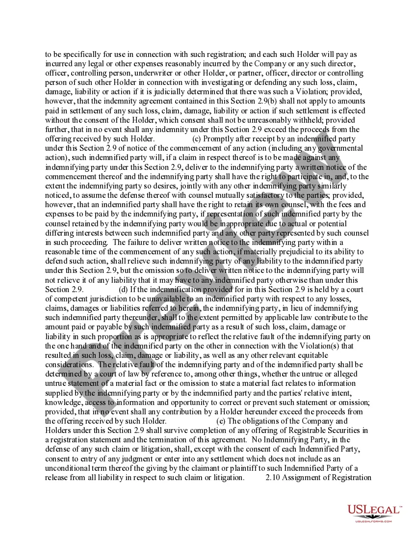 Preview Investor Rights Agreement