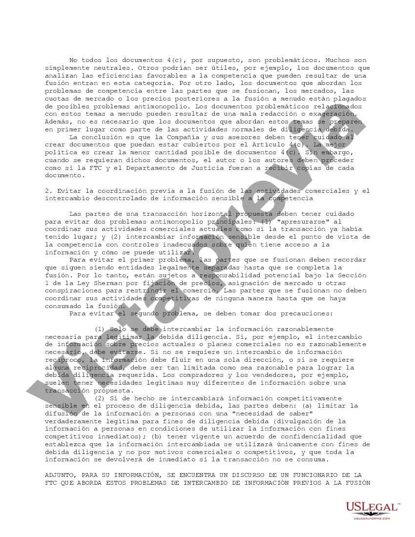 Preview Memorándum de cumplimiento de divulgación antimonopolio