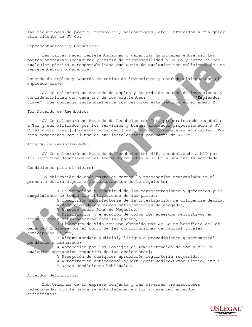 Get Forma alternativa de hoja de términos/carta de intención para empresas conjuntas de tecnología Preview Forma alternativa de hoja de términos/carta de intención para empresas conjuntas de tecnología